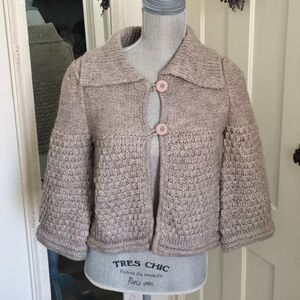 Alpaca wool blend  boho quietluxury cardigan. Soft grey. Size large. EUC